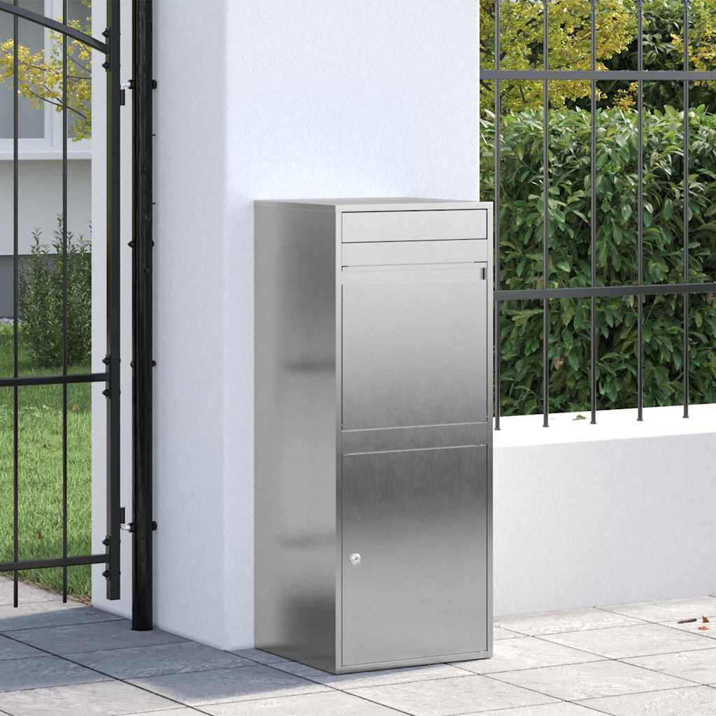 Caja de prospecto VidaXL plateada 47,5 x 38 x 59 cm acero inoxidable