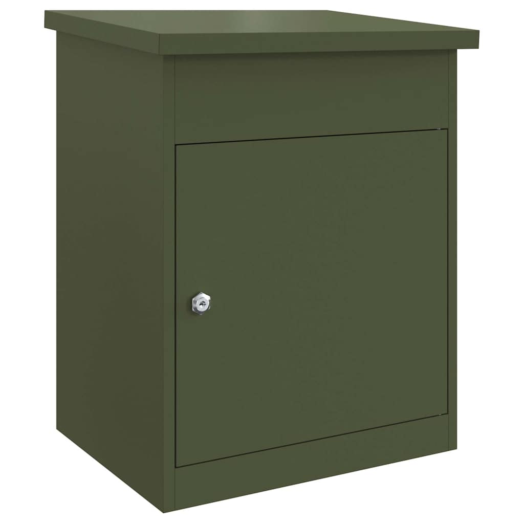 Vidaxx scatola portaoggetti con contenitore verde oliva 47,5 x 38 x 59 cm in acciaio