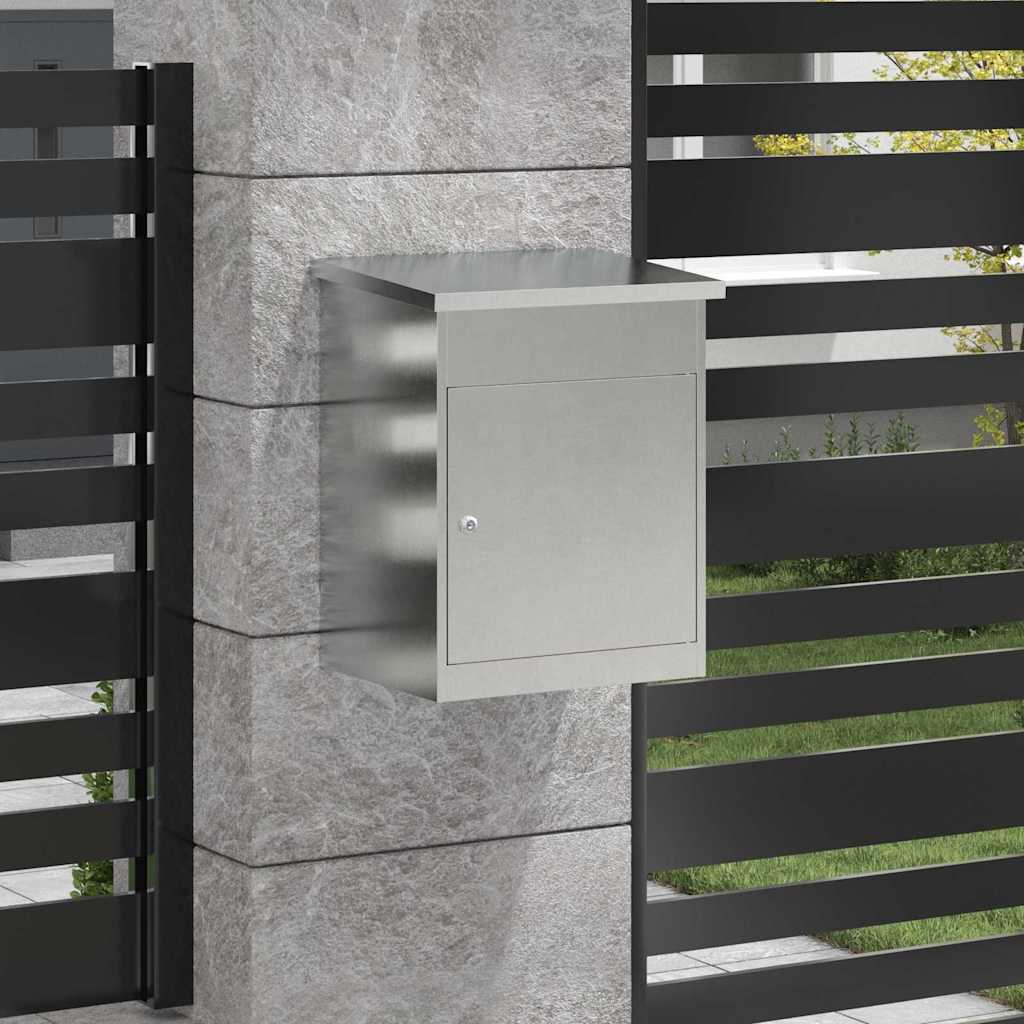 Caja de prospecto VidaXL plateada 47,5 x 38 x 59 cm acero inoxidable