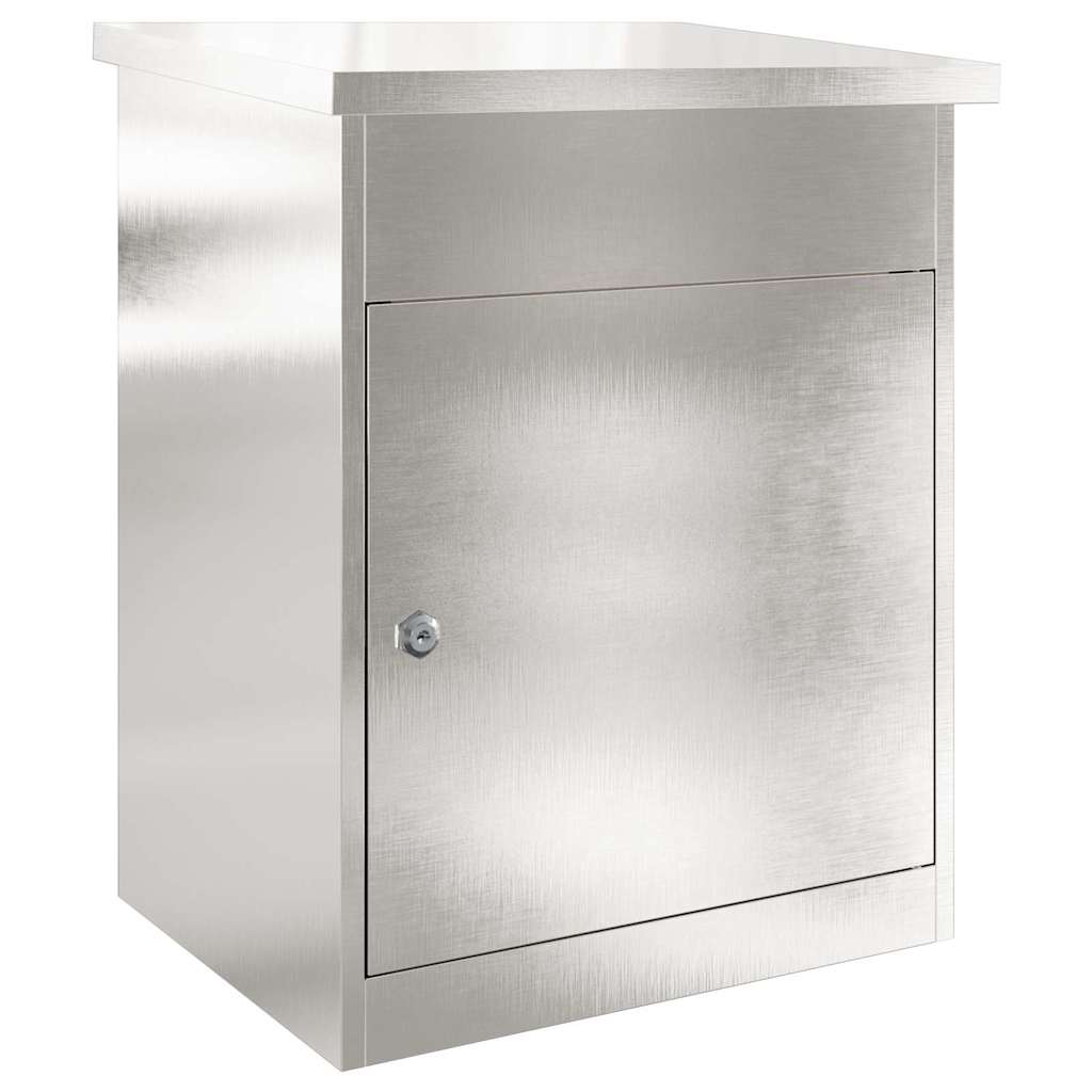 Caja de prospecto VidaXL plateada 47,5 x 38 x 59 cm acero inoxidable