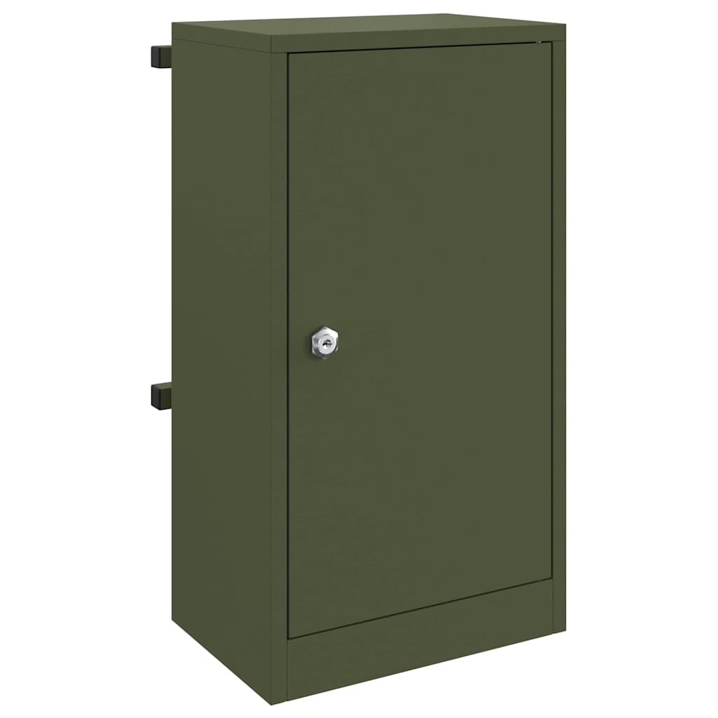 Vidaxl brievenbus met opslag met slot olijfgroen 30 x 20 x 55 cm staal