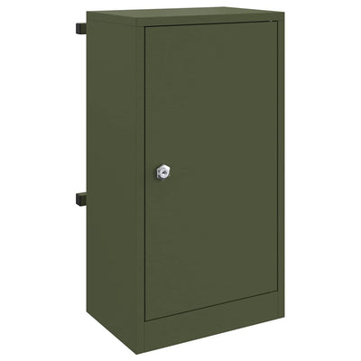 Buzón vidaxx con almacenaje con cerradura verde oliva 30 x 20 x 55 cm acero