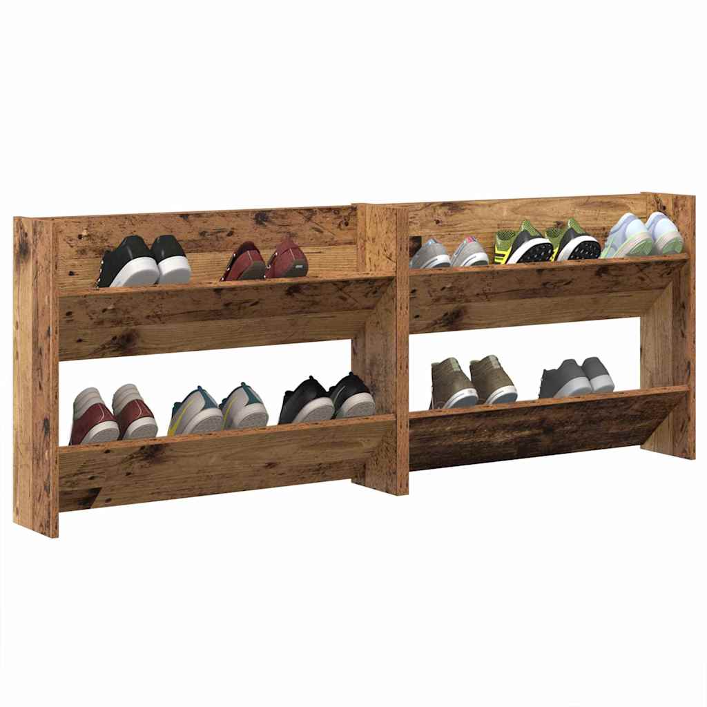 Zapatero vidaxl 2 piezas madera vieja 80 x 18 x 60 cm madera procesada