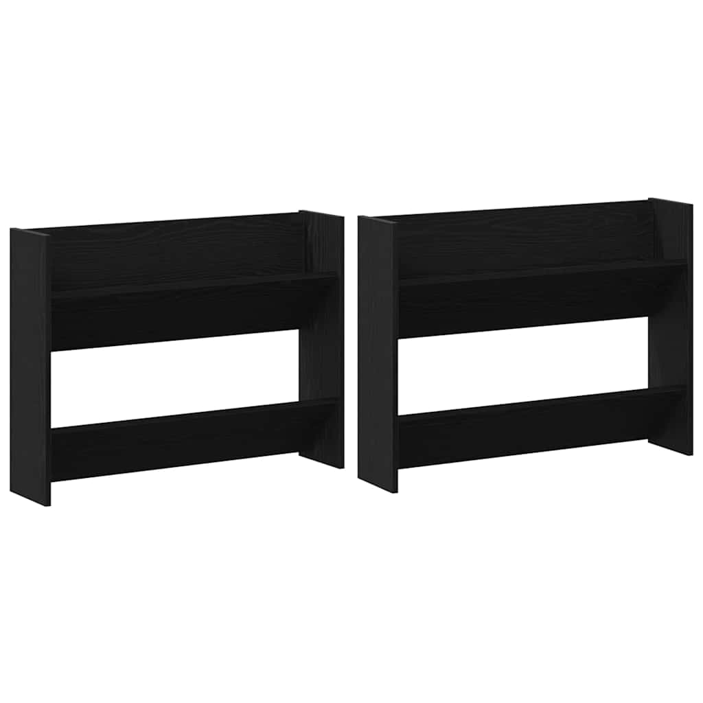 Scarpiera Vidaxx 2 pezzi rovere nero 85 x 18 x 90 cm in MDF