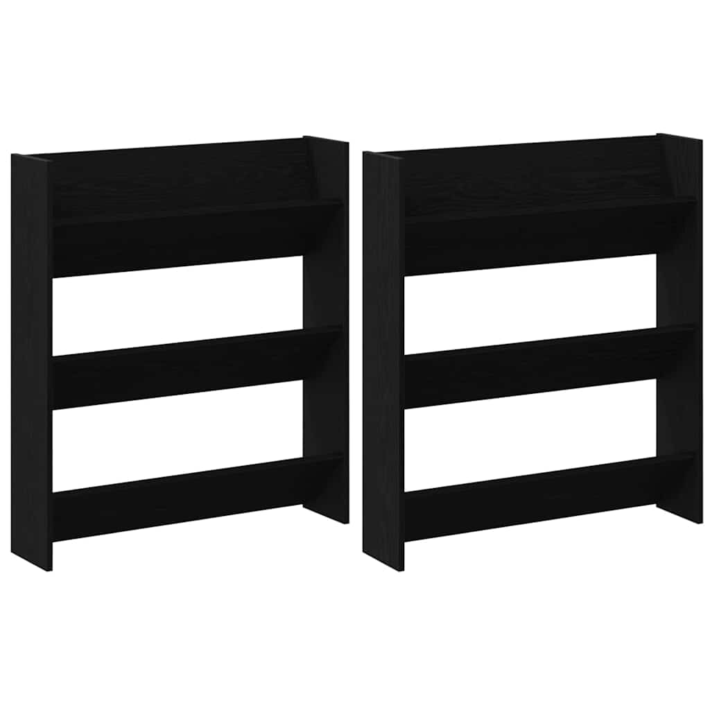 Scarpiera Vidaxx 2 pezzi rovere nero 85 x 18 x 90 cm in MDF