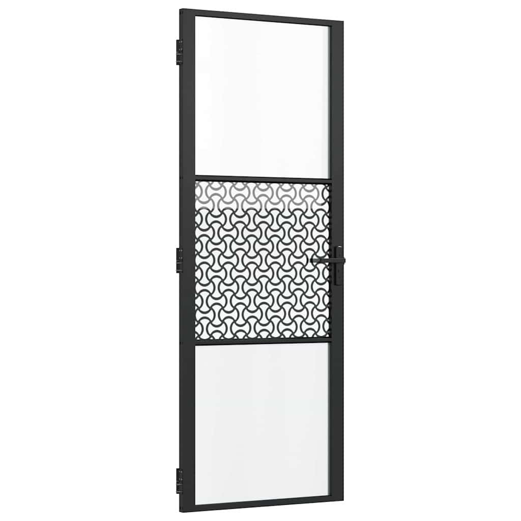 VidaXL puerta de cristal calado negro 76 x 3,5 x 201,5 cm aluminio
