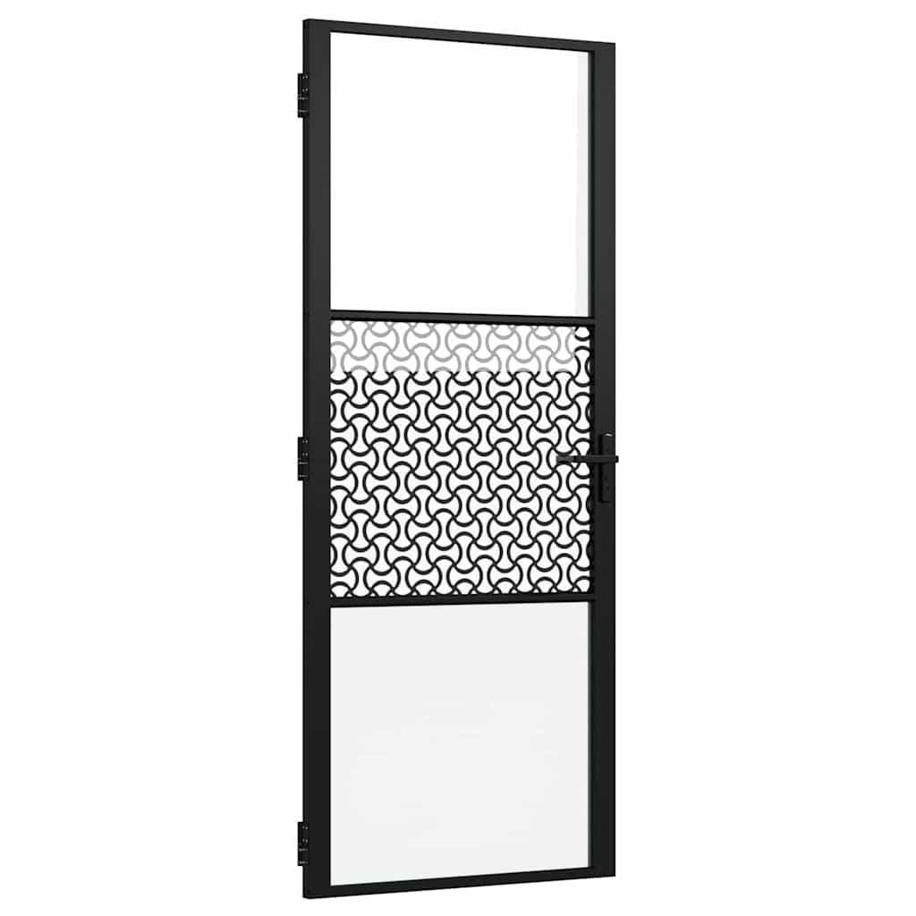 VidaXL puerta de cristal calado negro 76 x 3,5 x 201,5 cm aluminio