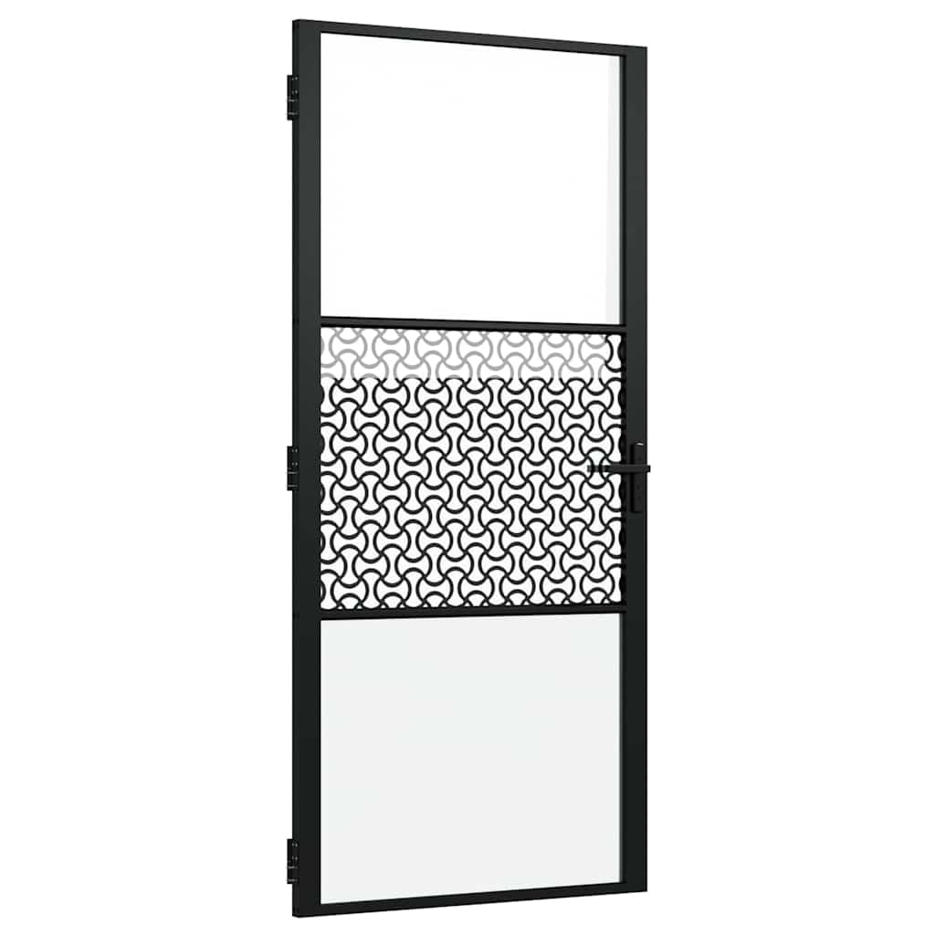 VidaXL puerta de cristal calado negro 76 x 3,5 x 201,5 cm aluminio