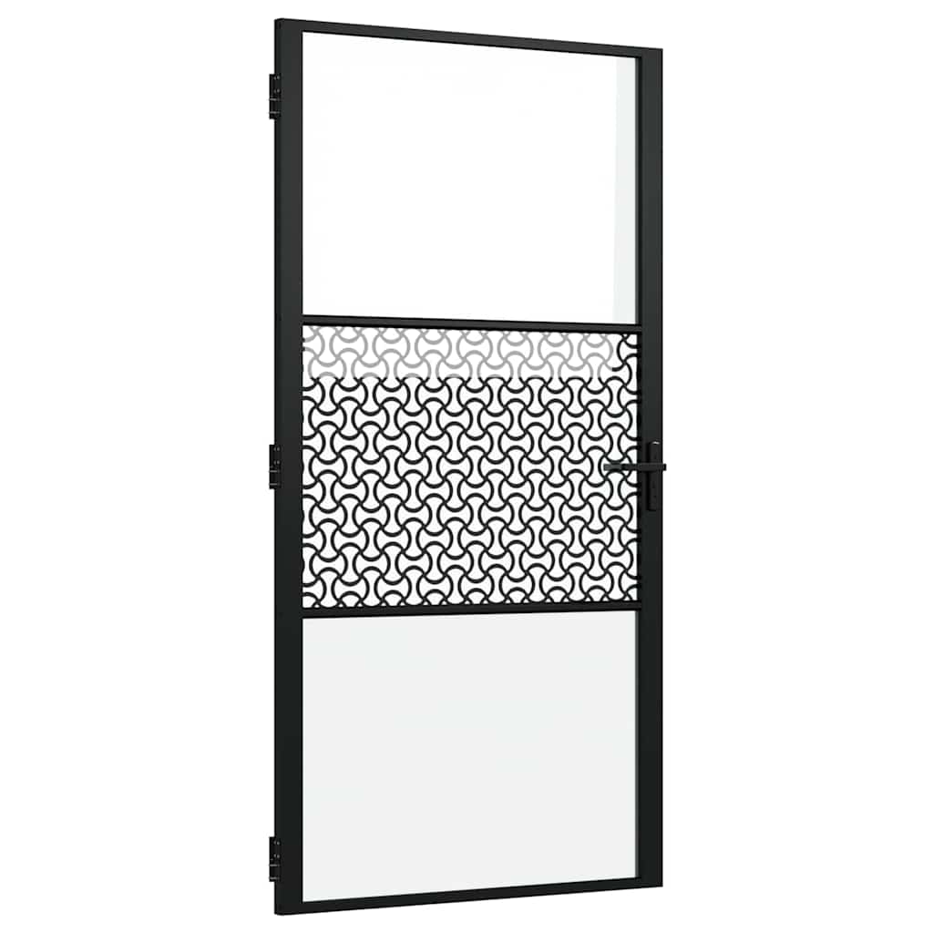 VidaXL puerta de cristal calado negro 76 x 3,5 x 201,5 cm aluminio