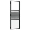 Porta in vetro Vidaxx rigato nero 76 x 3,5 x 201,5 cm alluminio
