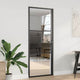 Vidaxx puerta de cristal rayada negro 76 x 3,5 x 201,5 cm aluminio