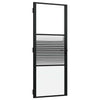 Vidaxx puerta de cristal rayada negro 76 x 3,5 x 201,5 cm aluminio