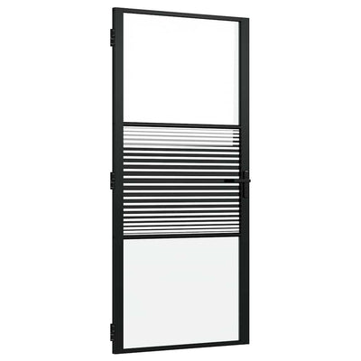 Vidaxl glazen deur gestreept zwart 76 x 3.5 x 201.5 cm aluminium