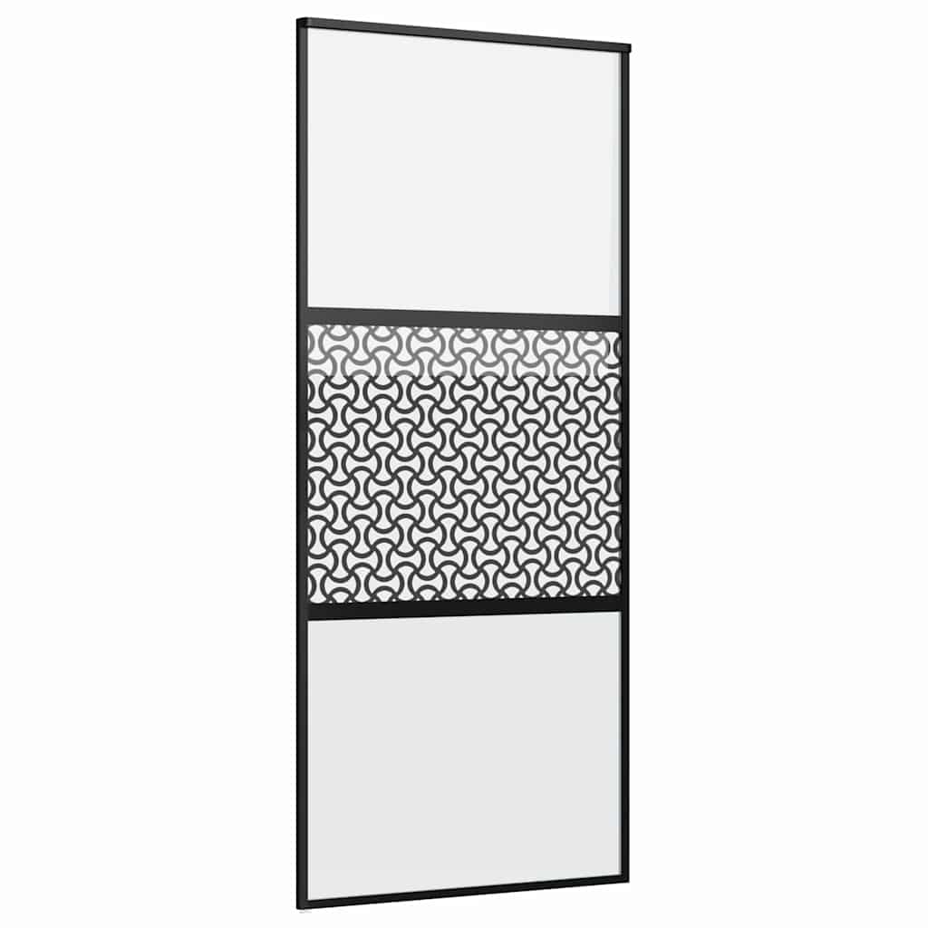 Vidaxx puerta de cristal calado negro 90 x 2 x 205 cm aluminio