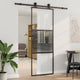 Vidaxx puerta de cristal rayada negro 90 x 2 x 205 cm aluminio