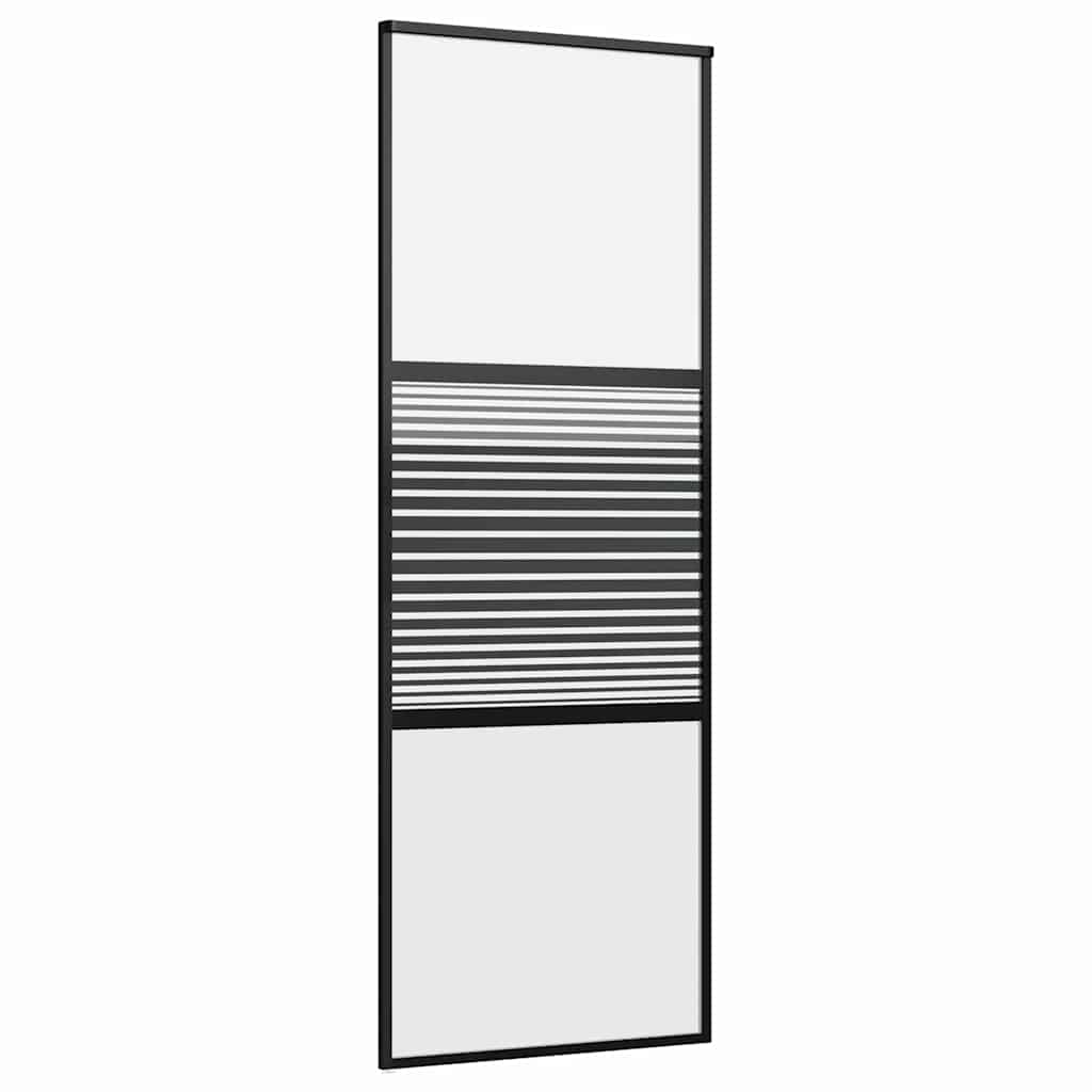 Vidaxx puerta de cristal rayada negro 90 x 2 x 205 cm aluminio
