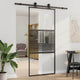 Vidaxx puerta de cristal rayada negro 90 x 2 x 205 cm aluminio
