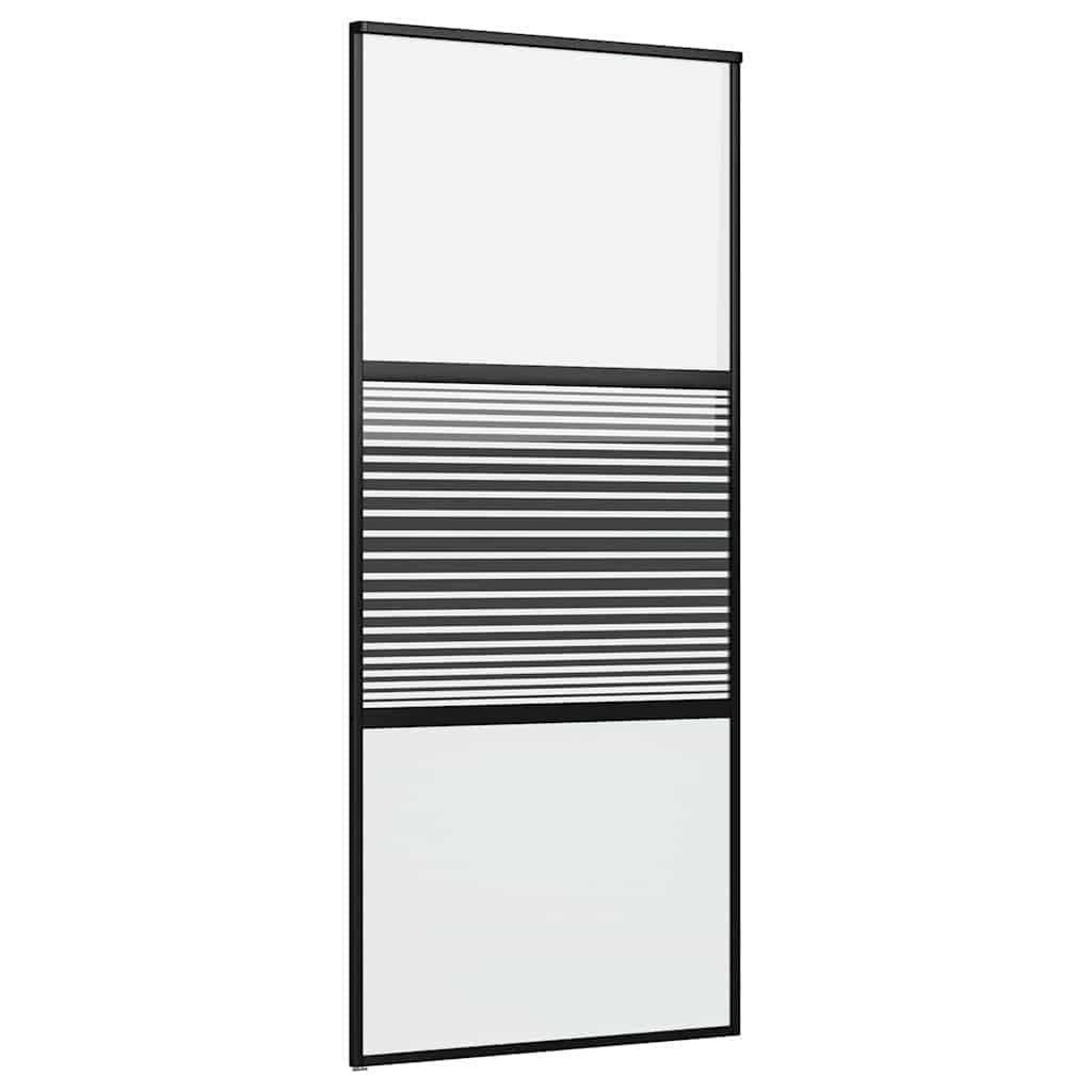 Vidaxx puerta de cristal rayada negro 90 x 2 x 205 cm aluminio