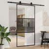 Porta in vetro Vidaxx rigato nero 90 x 2 x 205 cm alluminio