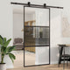 Vidaxx puerta de cristal rayada negro 90 x 2 x 205 cm aluminio
