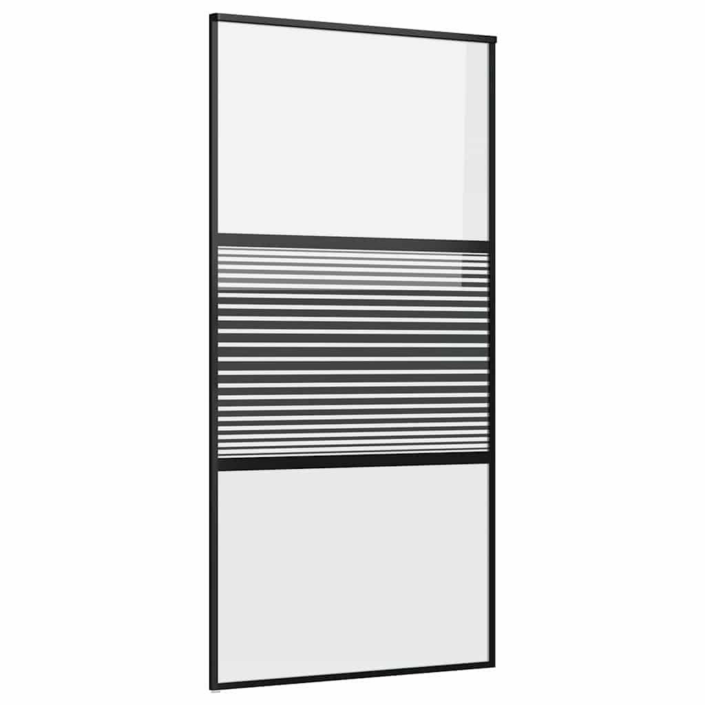 Vidaxx puerta de cristal rayada negro 90 x 2 x 205 cm aluminio