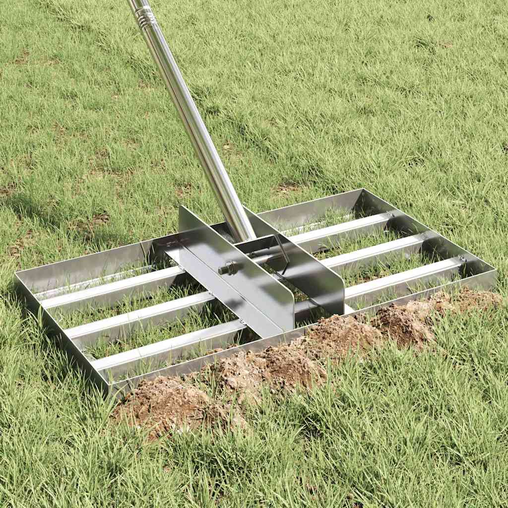 Rastrello da giardino Vidaxx argento 45 x 25 x 200 cm in acciaio inossidabile