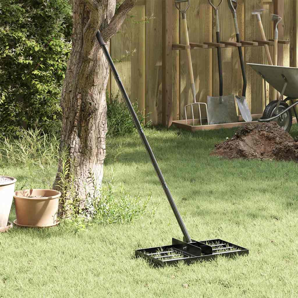 Rastrello da giardino Vidaxx nero 45 x 25 x 200 cm in acciaio verniciato a polvere