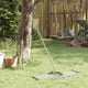 Rastrello da giardino Vidaxx argento 75 x 25 x 200 cm in acciaio inossidabile
