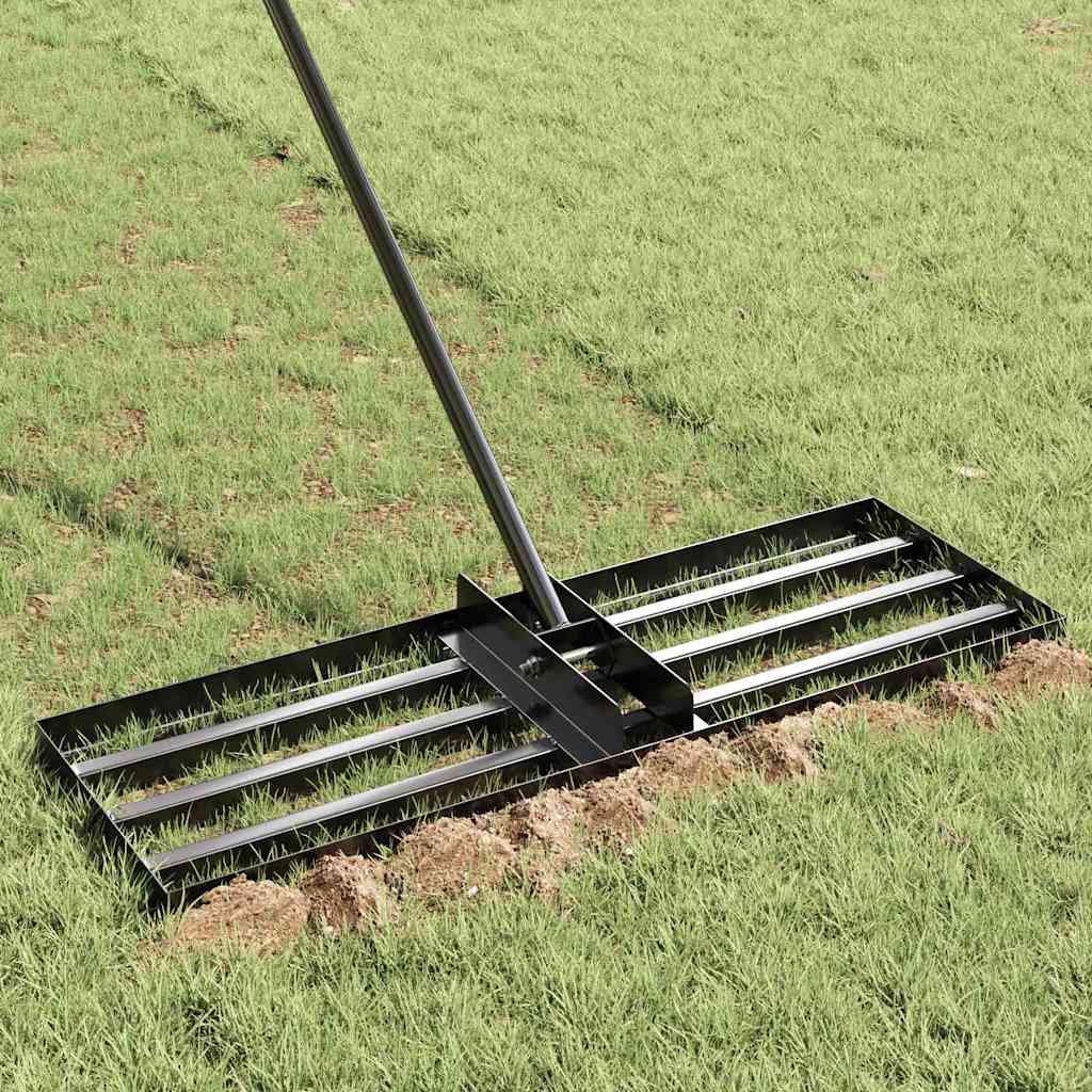 Vidaxl vervangingskop voor tuinhark zwart gepoedercoat staal