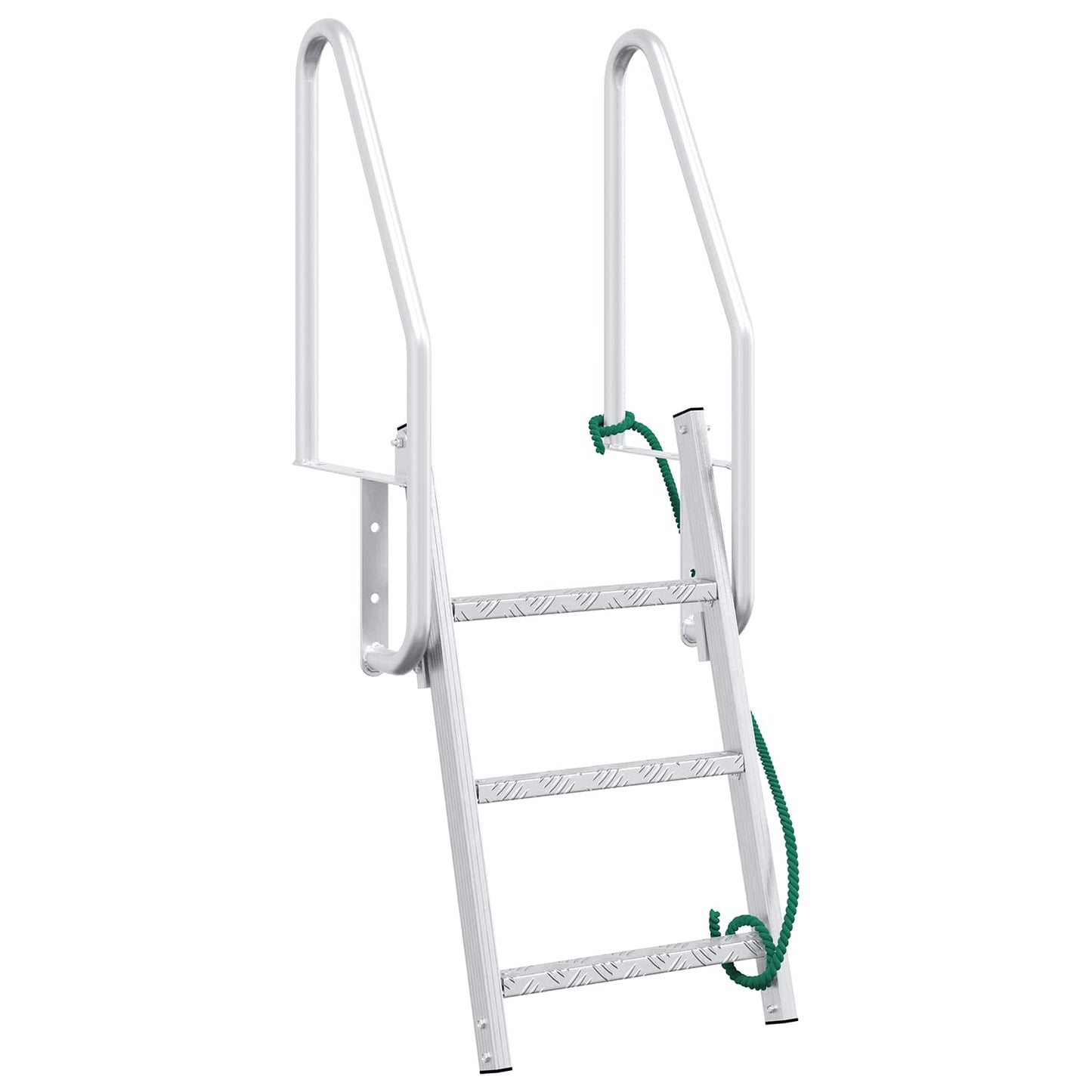 Vidaxl 3-traps steigerladder zilver 58 x 77 x 144 cm aluminium