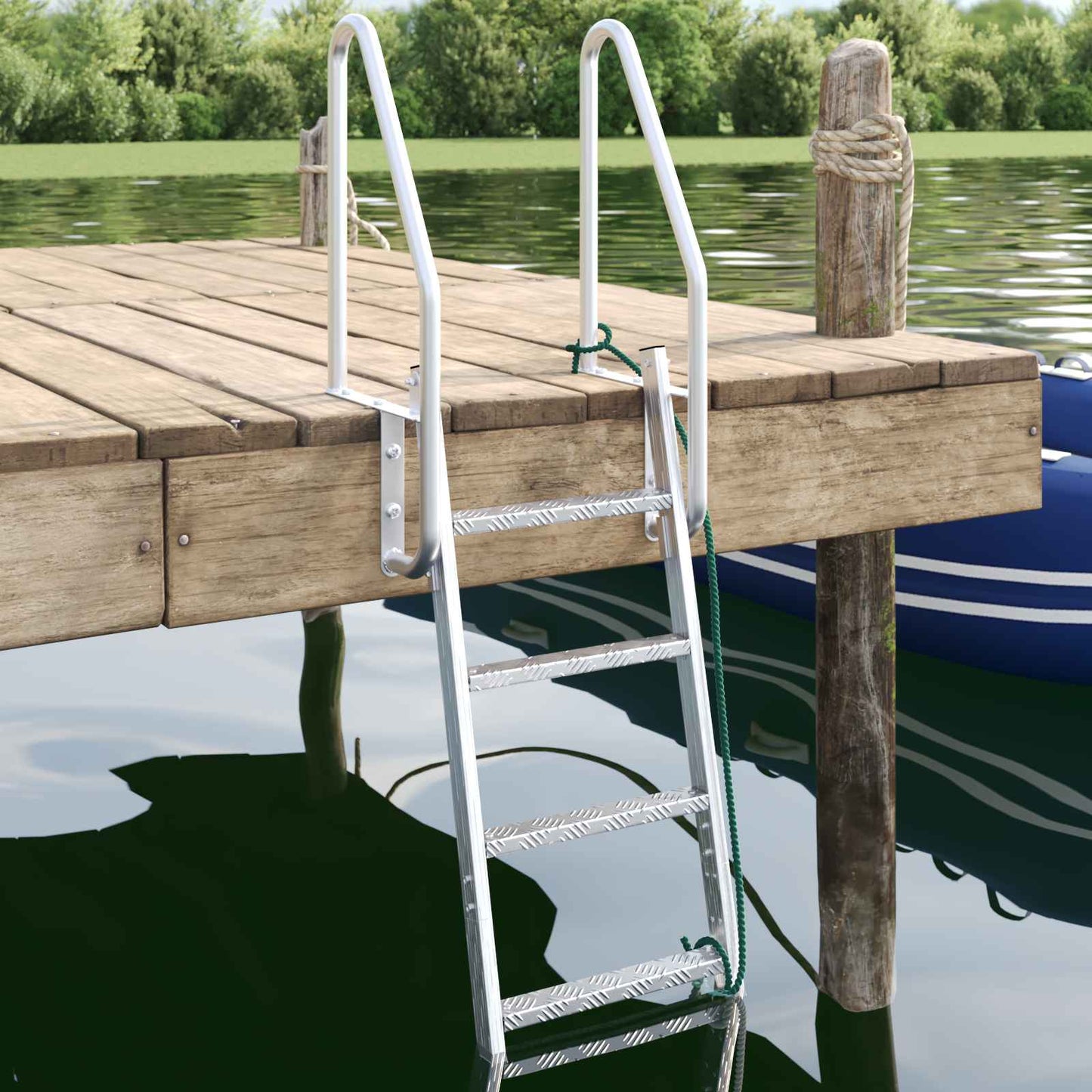 Vidaxx scala per porto a 4 gradini argento 58 x 77 x 166 cm in alluminio