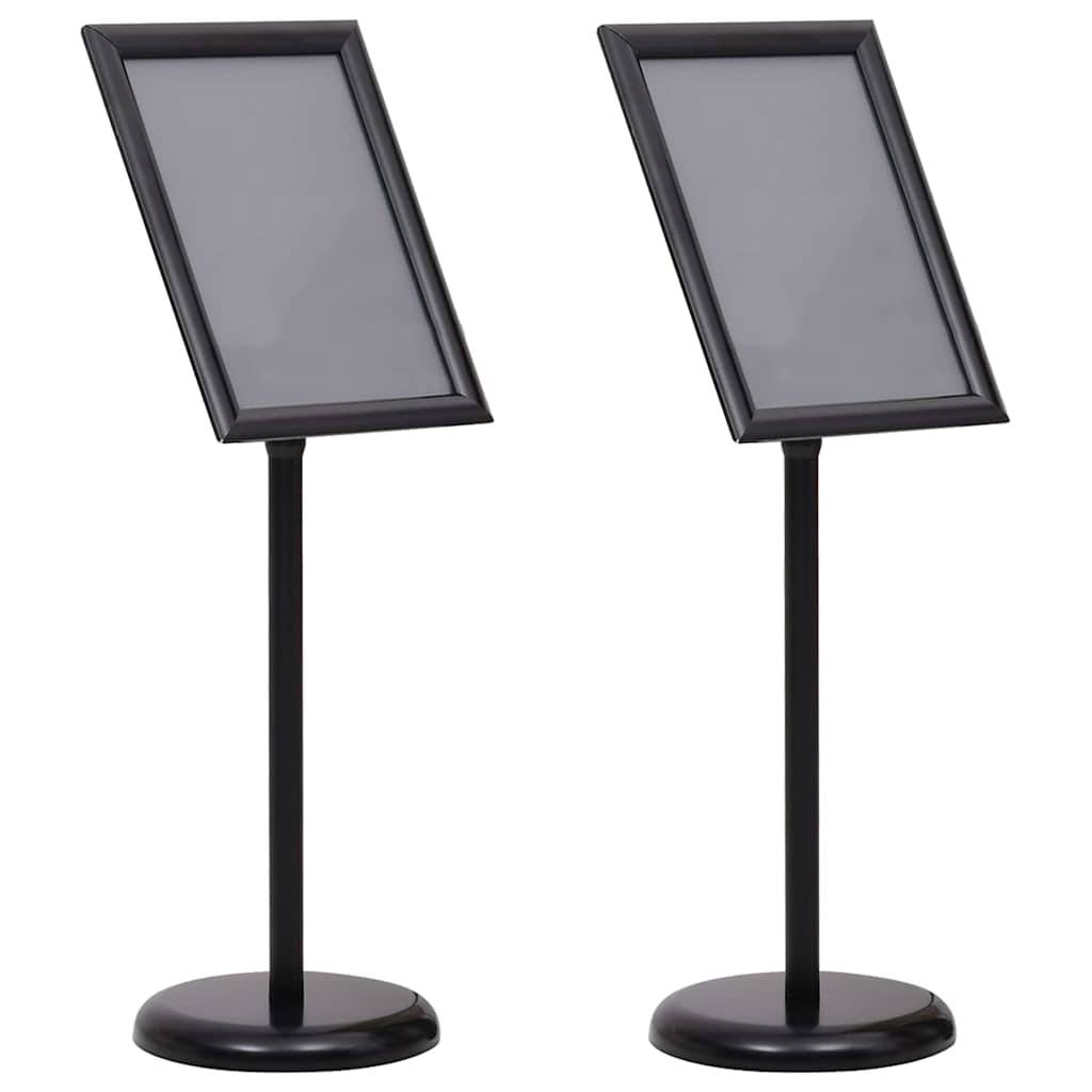 Supporti per poster Vidaxx 2 pezzi nero 32,7 x 24 x 108 cm in alluminio