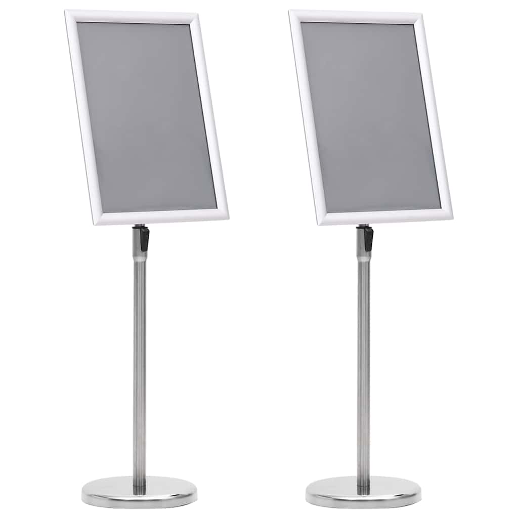 Supporti per poster Vidaxx 2 pezzi argento 32,7 x 24 x 108 cm in alluminio