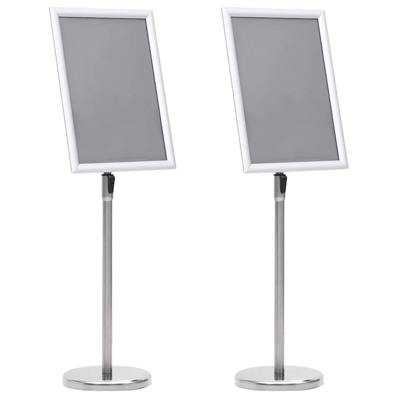 Supporti per poster Vidaxx 2 pezzi argento 32,7 x 24 x 108 cm in alluminio