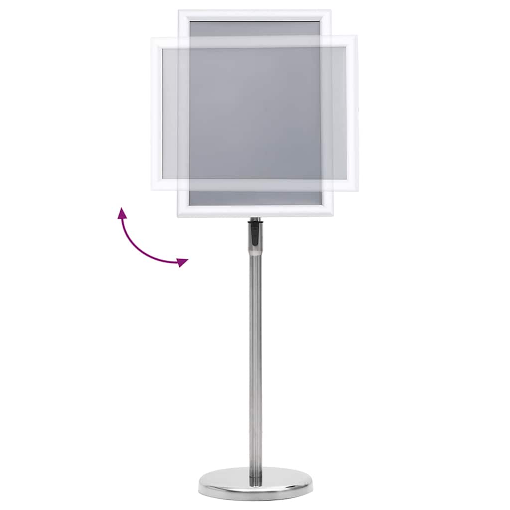 Supporti per poster Vidaxx 2 pezzi argento 32,7 x 24 x 108 cm in alluminio