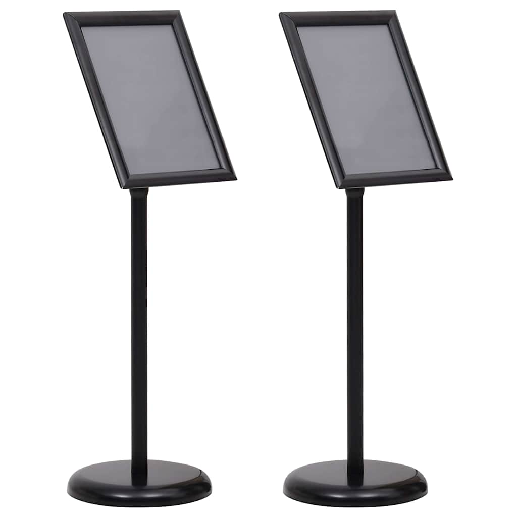 Supporti per poster Vidaxx 2 pezzi nero 32,7 x 24 x 108 cm in alluminio