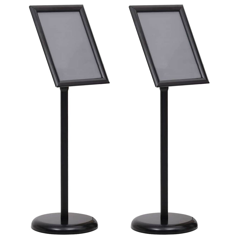 Supporti per poster Vidaxx 2 pezzi nero 32,7 x 24 x 108 cm in alluminio