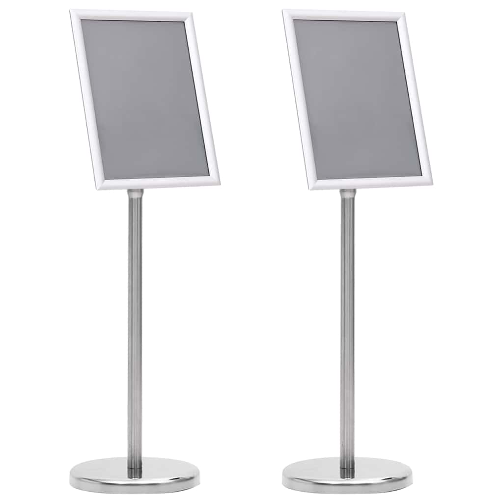 Supporti per poster Vidaxx 2 pezzi argento 32,7 x 24 x 108 cm in alluminio