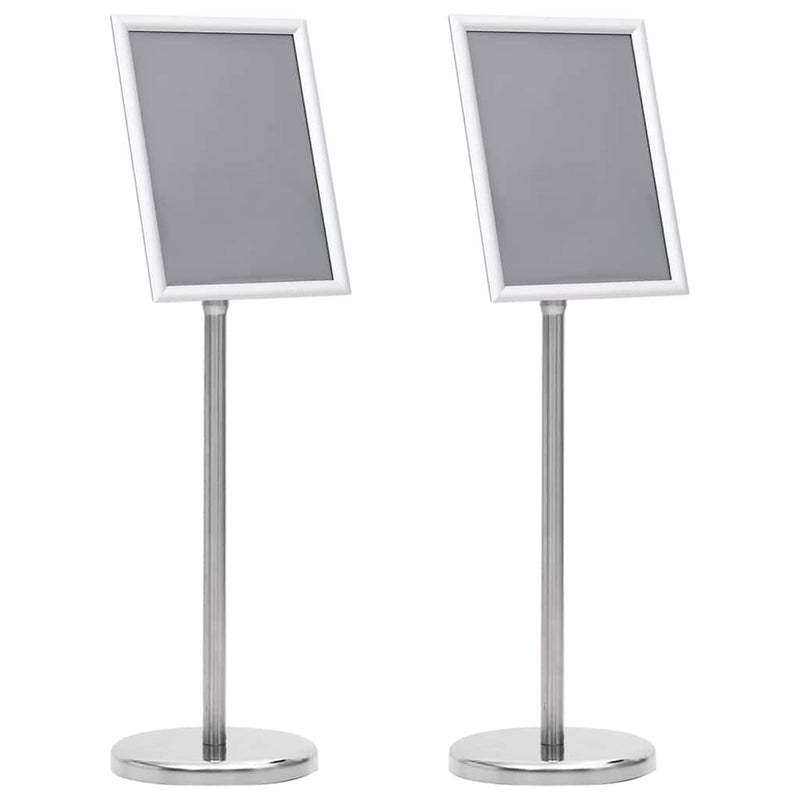 Supporti per poster Vidaxx 2 pezzi argento 32,7 x 24 x 108 cm in alluminio