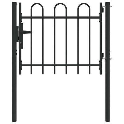 Puerta de valla Vidaxx con cerradura gris 103 x 250 cm acero con recubrimiento en polvo