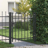 Vidaxl hekpoort met slot grijs 103 x 150 cm gepoedercoat staal