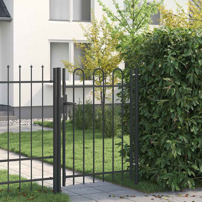 Puerta de valla Vidaxx con cerradura gris 103 x 175 cm acero con recubrimiento en polvo