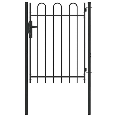 Puerta de valla Vidaxx con cerradura gris 103 x 175 cm acero con recubrimiento en polvo