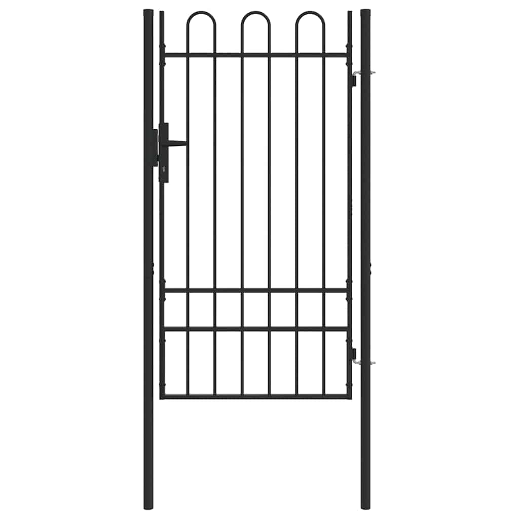 Vidaxl hekpoort met slot grijs 103 x 225 cm gepoedercoat staal