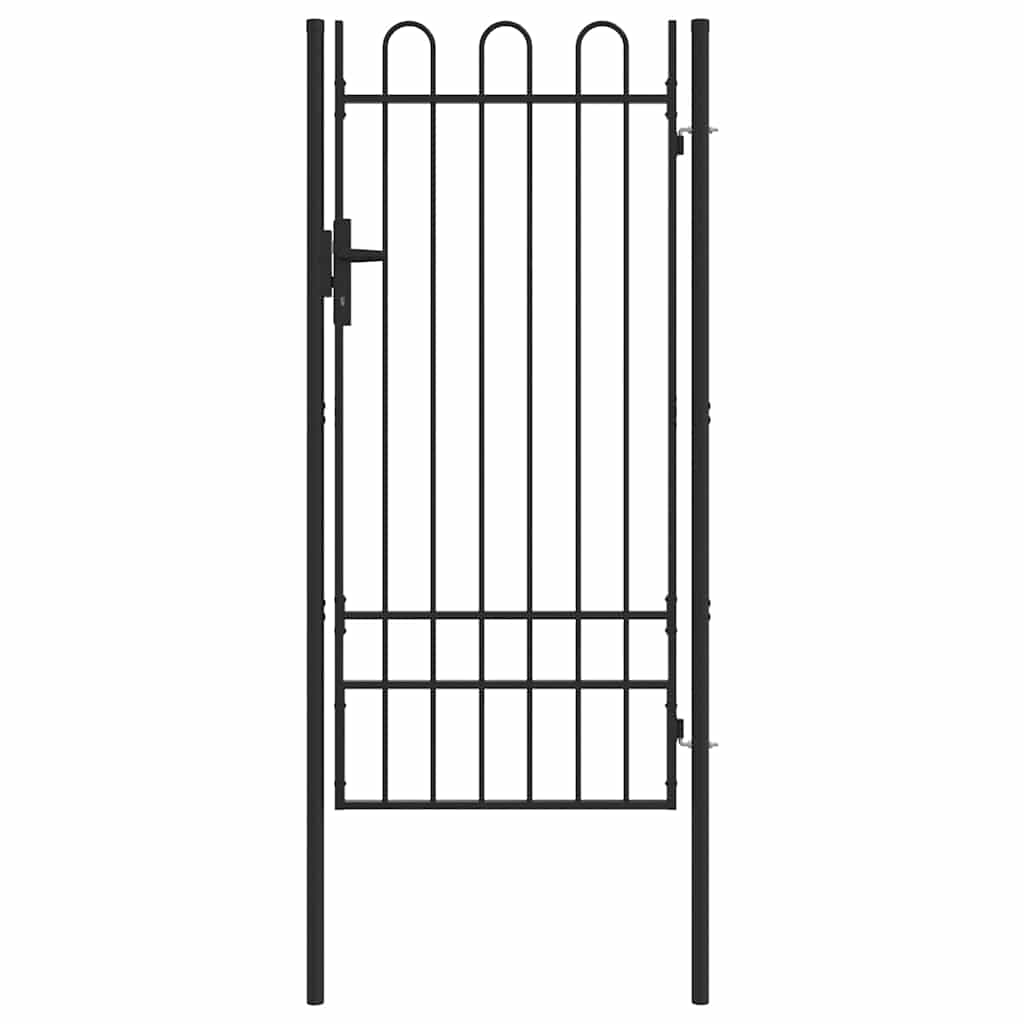 Vidaxl hekpoort met slot grijs 103 x 250 cm gepoedercoat staal