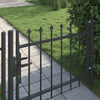 Vidaxl hekpoort met slot grijs 103 x 250 cm gepoedercoat staal