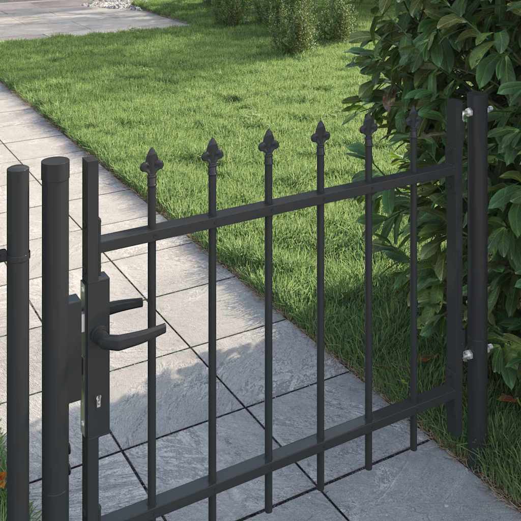 Vidaxl hekpoort met slot grijs 103 x 250 cm gepoedercoat staal
