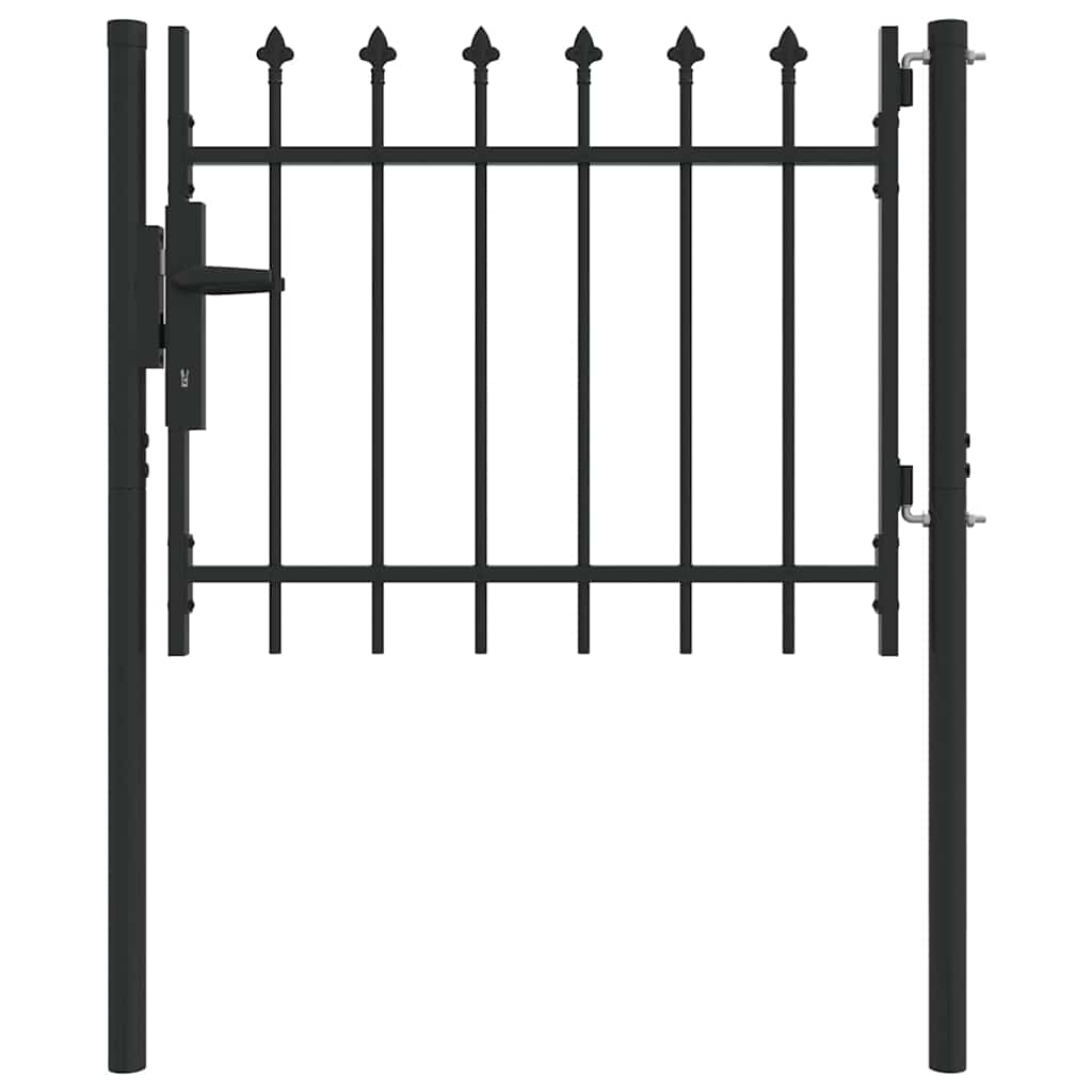 Vidaxl hekpoort met slot grijs 103 x 250 cm gepoedercoat staal