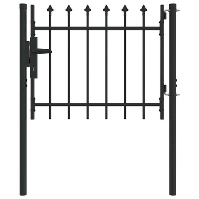 Puerta de valla Vidaxx con cerradura gris 103 x 250 cm acero con recubrimiento en polvo