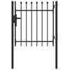 Vidaxl hekpoort met slot grijs 103 x 150 cm gepoedercoat staal